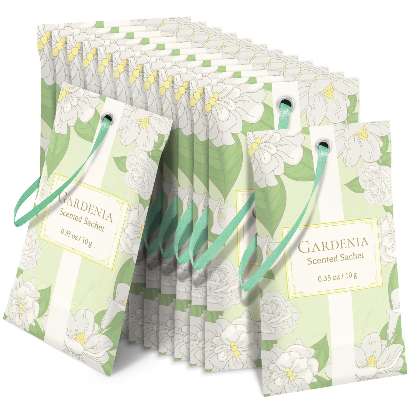 STRN Scented Sachets for Drawer and Closet, Gardenia Scent 14 Pack for Home