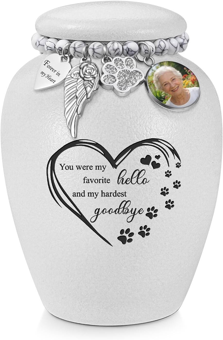 abooxiu Customized Pet Urn for Dogs Cats 4.8 Inch Small Urn for Pet Ashes Cremation Keepsake Urns Ceramic Mini Urns for Ashes Pet Memorial Sympathy Gifts for Loss of Pets Dog Urns Cat Urns