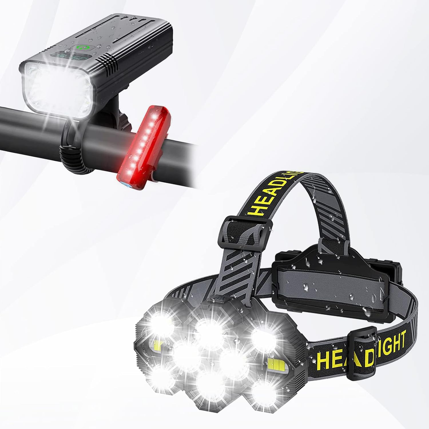 Victoper Headlamp Rechargeable, 22000 Lumens Super Bright 10 LEDs Head