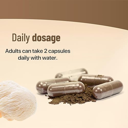 Miniatura 5 de Suplemento de hongos de cognición 100% puro, melena de león, reishi, cordyceps y más, promueve la claridad mental, el enfoque, la memoria, la