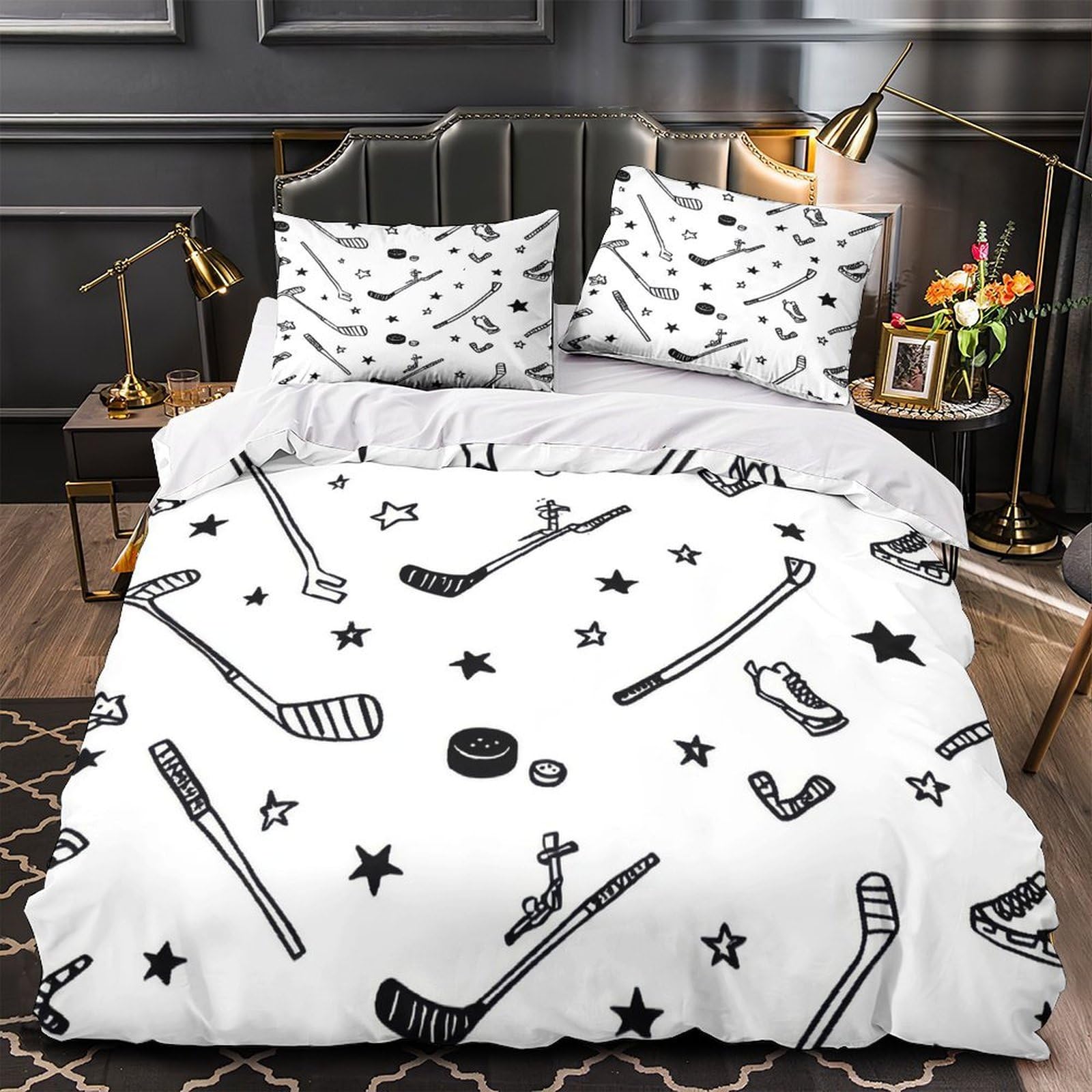 Housse de couette hockey microfibre respirante et douce