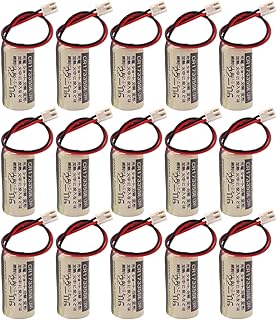 (15-Pack) CR17335SE 3V 1800mAh PLC Lithium Battery with White Plug for FDK CR17335SE Epson Robot Controller RC Series Battery R13B060003, Non-Rechargeale