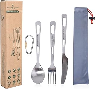 Boundless Voyage Titanium Spork Spoon Knife Fork Cutlery Set Ultralight Titanium Utensils