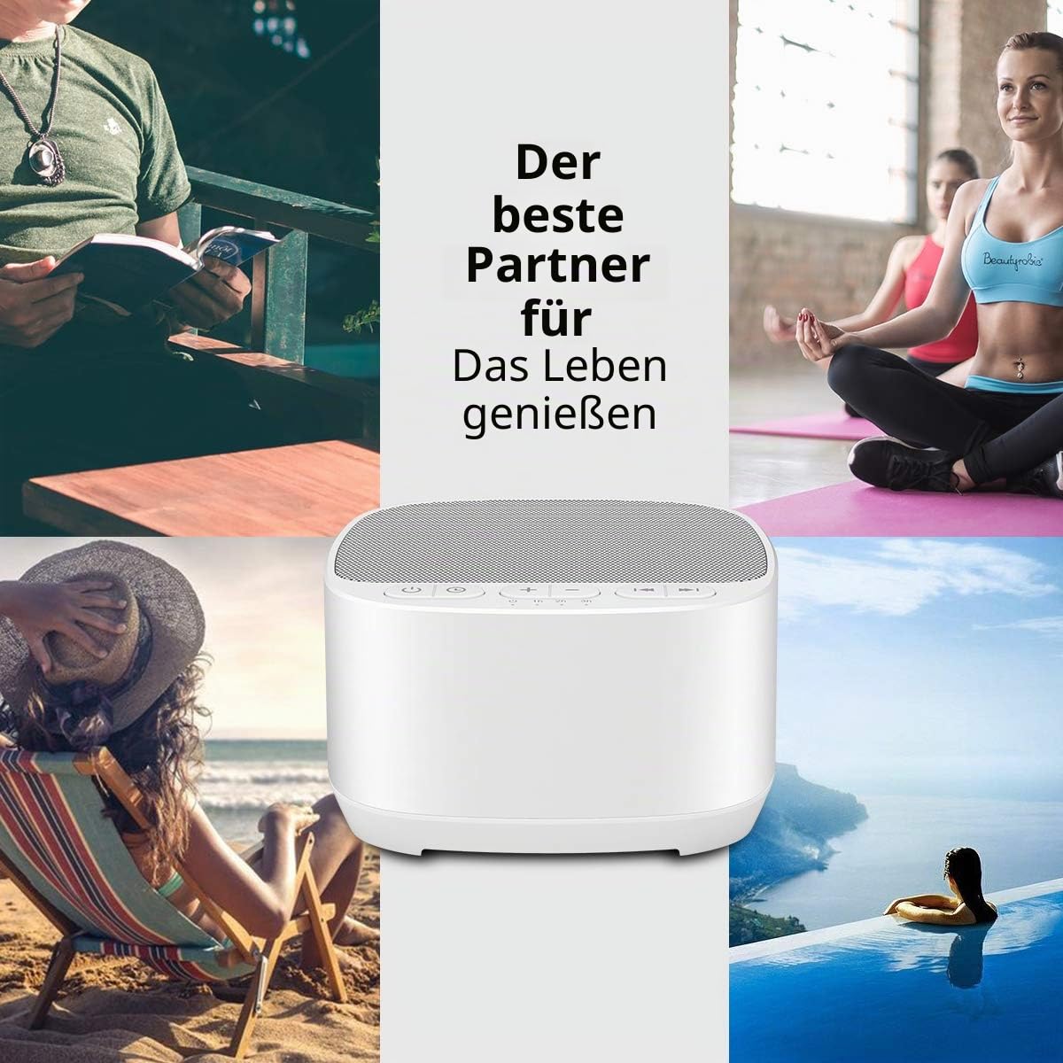 Magicteam Einschlafhilfe Weißes Rauschen 40 Natürliche Beruhigende Klänge Speicherfunktion 32 Lautstärkestufen Wechselstrom USB Timer