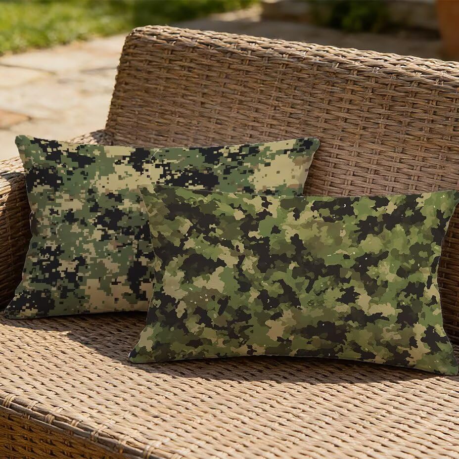 Housses de coussin de jardin imperméables et anti-UV 70x90 cm vert