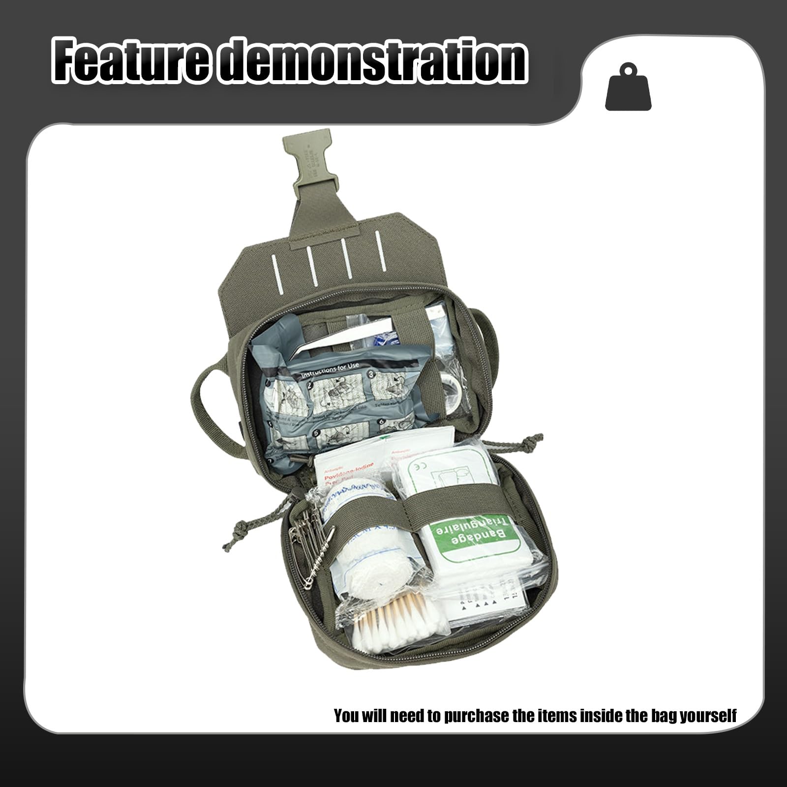 Funda Táctica para Kit de Primeros Auxilios (IFAK), Fundas MOLLE de Despliegue Rápido para Kits de Traumatología, para Emergencias Supervivencia Airsoft Deportes Al Aire Libre y Caza