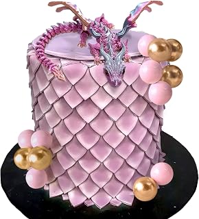 3D Printed Dragon Fantasy Fantasy Dragon Cake Topper Dragon Eggs Cake Decor Pink Balls Cake Decor for Baby Shower Birthday Wedding Party Supplies(Random colours)