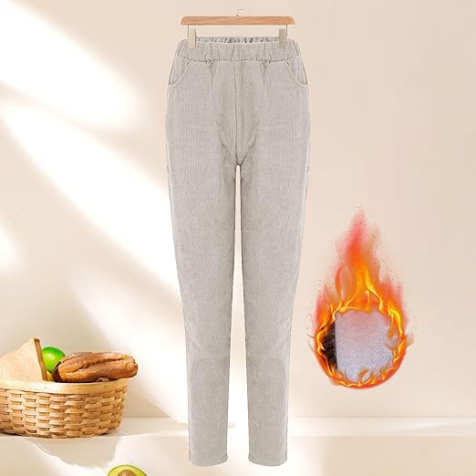Corduroy broek hoge taille, Janina, lichtbruin | Voordelig bij