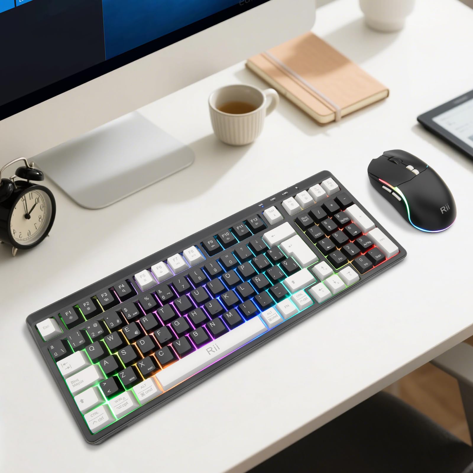 Rii RK301 Combo de Teclado y ratón Inalámbricos, Teclado y Ratón