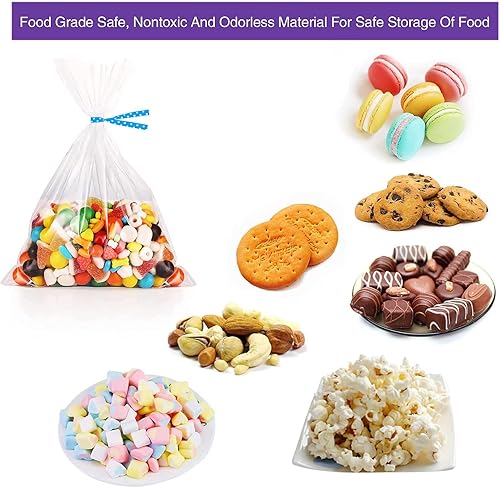 Miniatura 4 de Newkita Bolsas pequeñas de celofán de 4 x 6 pulgadas, bolsas de regalo transparentes para dulces y pasteles, bolsas de regalo con lazos de 4