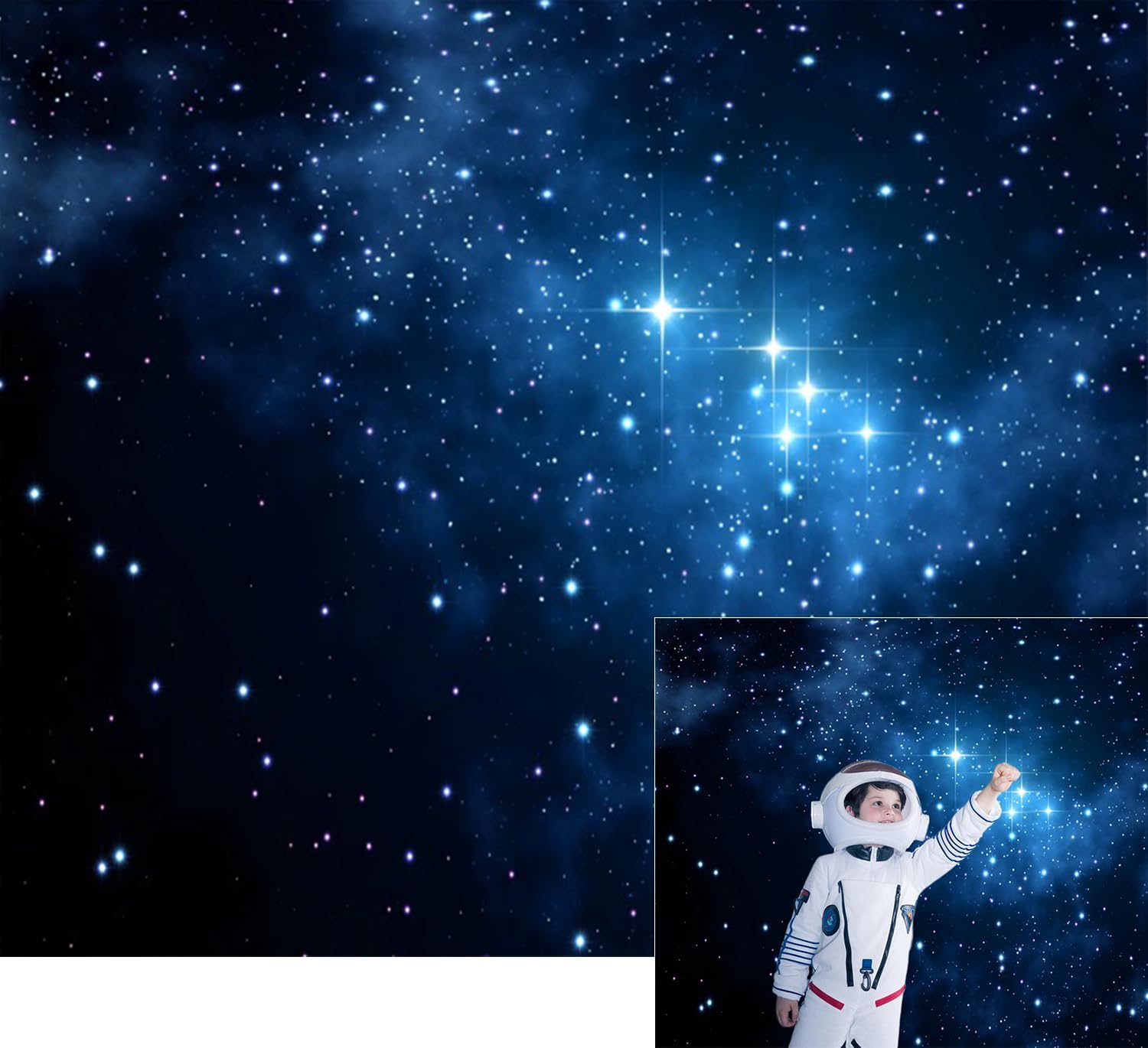 Amazon.com : Duluxykl Night Sky Star Backdrop Universe Space Theme Blue ...