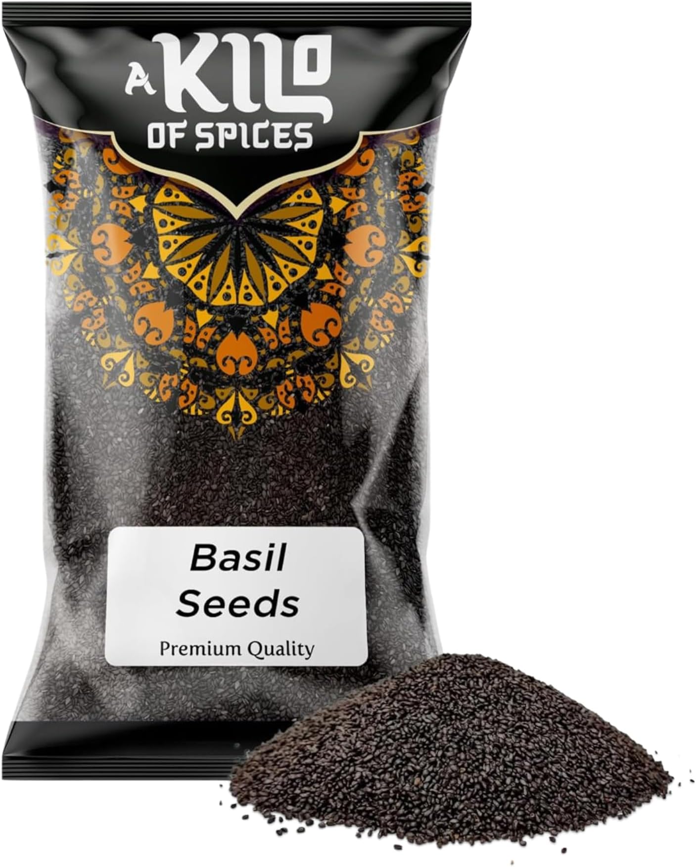 A Kilo of Spices | Basil Seeds 1Kg | Basil Seeds for Eating | Edible Sabja, Tukmaria for Falooda & Desserts | Low-Calorie Superfood for Drinks & Recipes