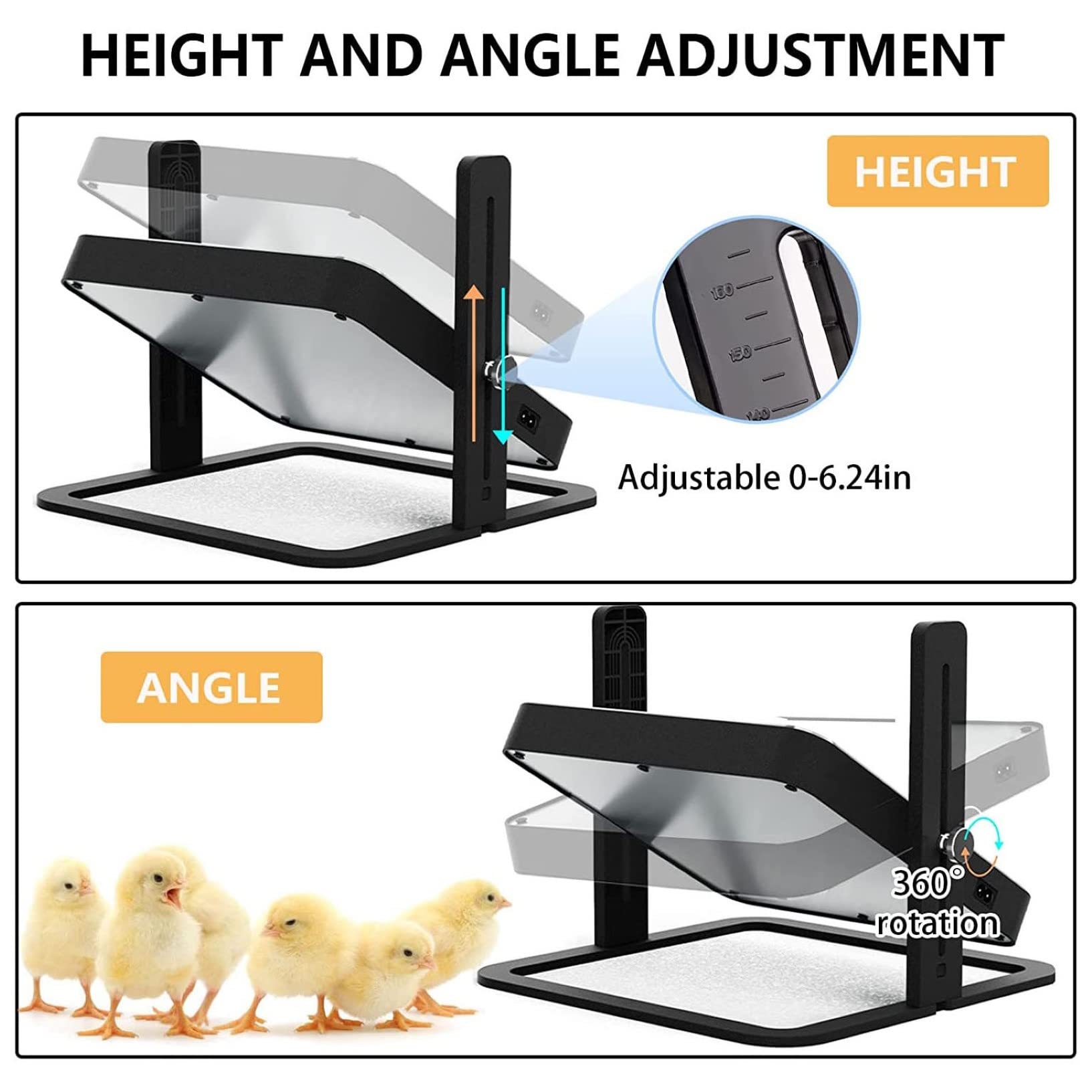 Criadero Pollitos Altura Ajustable,Placa Calefactora Mejorada para Mascotas Y Aves Corral,con Capacidad para 15 Pollitos para Incubar Patos,Pollitos Y Pájaros