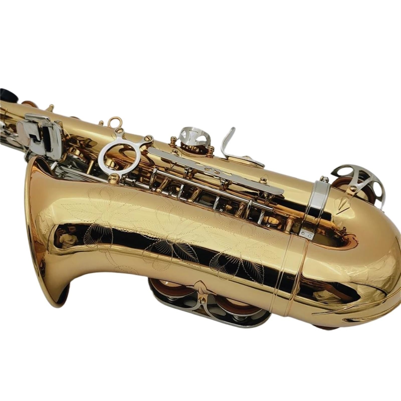 Studencki Saksofon Altowy Eb Tune E Płaskie Mosiężne Srebrne Klawisze Instrument Muzyczny Z Akcesoriami Do Futerału profesjonalny Saksofon (Color : Cloth bag)