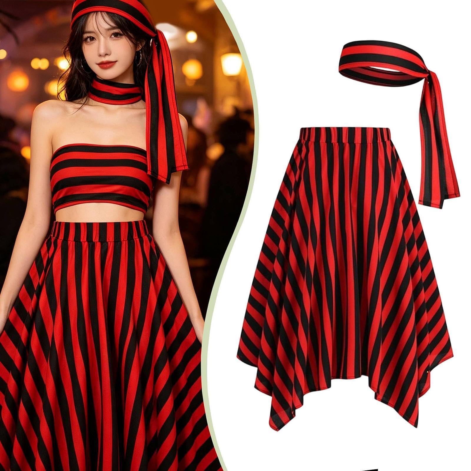 Gonna da Pirata da Donna, Costume da Pirata per Feste, Compleanni E Spettacoli, XL