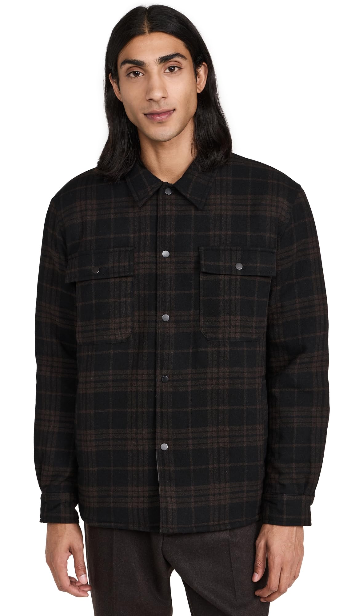 Norse Projects Men's Hjalmer Insulated Wool Check Overshirt