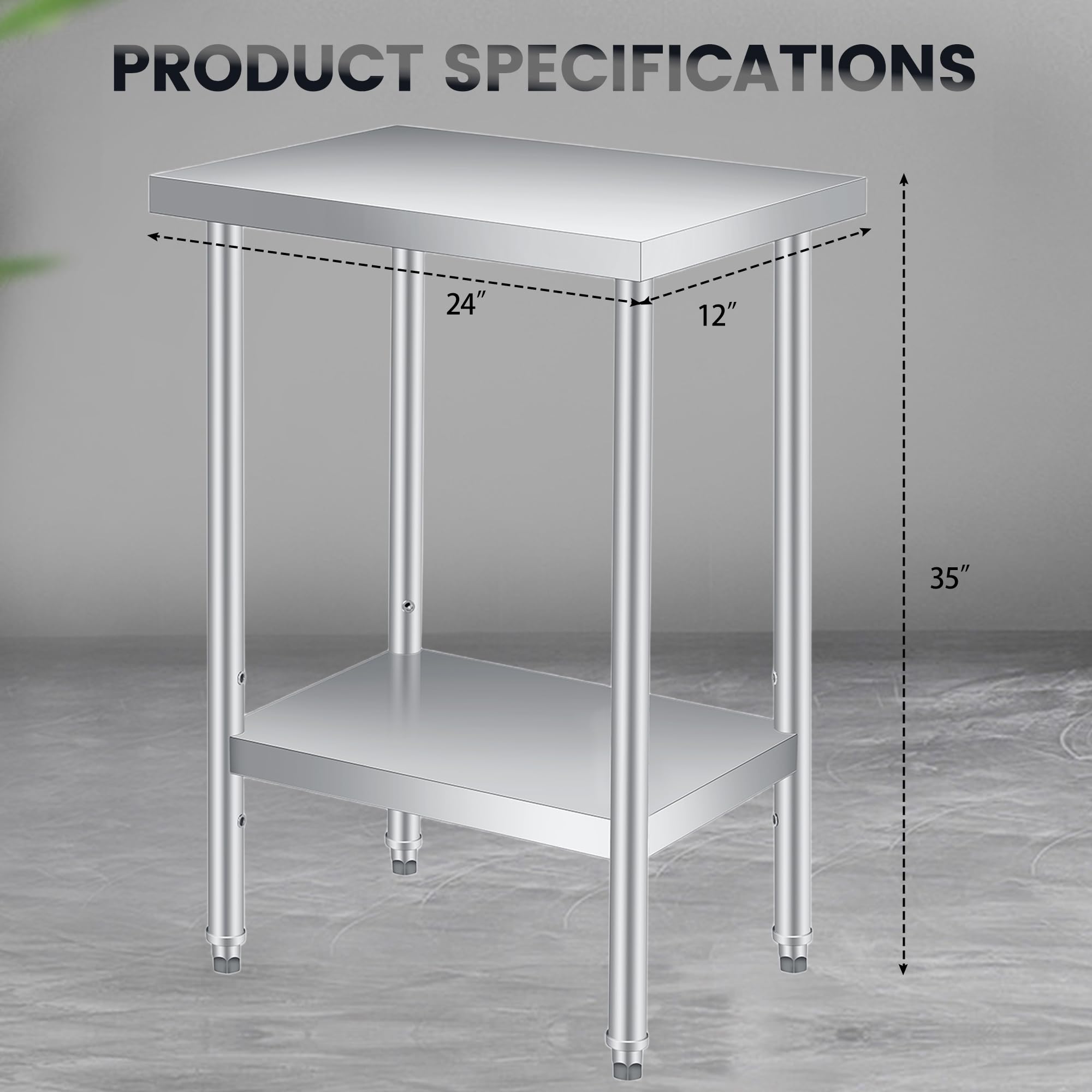 【Hinoki Iron  Table 】No.844 Amazon.com: COZONY Stainless Steel Table, 24