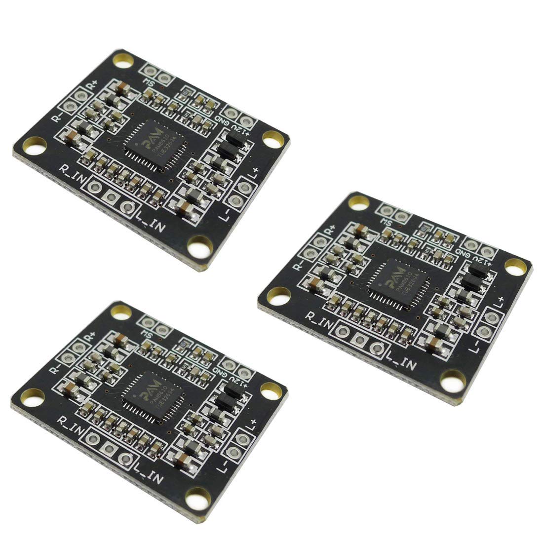 Hailege 3個セット PAM8610 2x15WデジタルデュアルチャネルステレオオーディオアンプボードAMPクラスD 12V