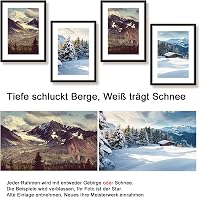 Joyshare Képkeret 30x40 cm - Fekete Fa Keret Akrilüveggel, Paszpartúval, Kétirányú Felfüggesztéssel, Gyerekbiztos, Fotókhoz, Poszterekhez, O 9