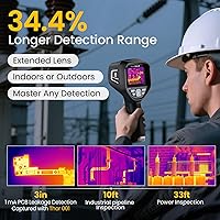 Vista 3 de Cámara térmica de mano Thermal Master, resolución 512×384 X³IR, cámara de imagen térmica con cámara visual de 2MP, pantalla IPS de 3.5" 640×480
