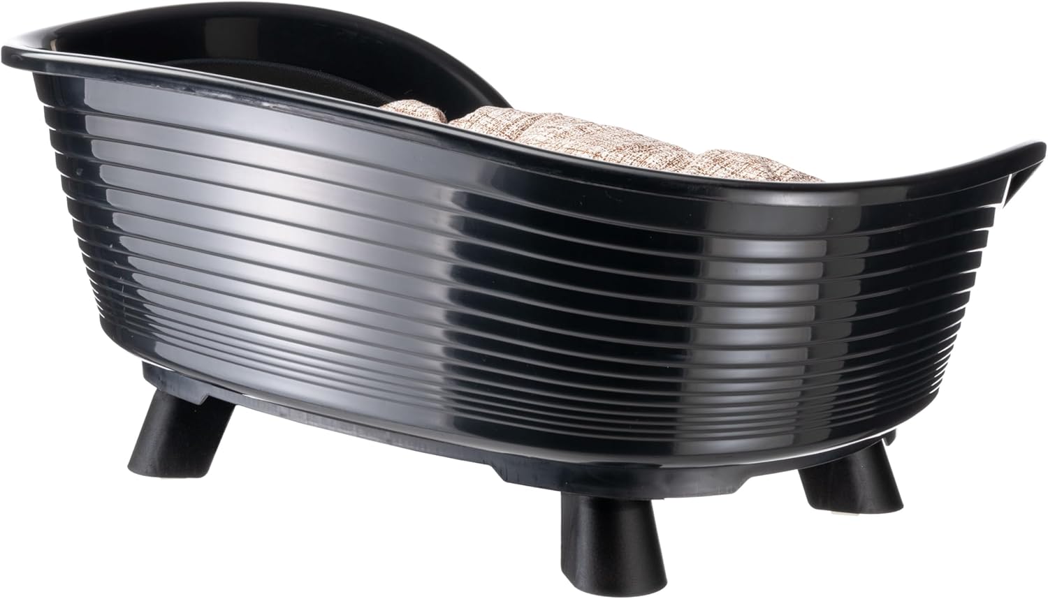 Ferplast Dog Bed & Cat Bed with Cotton Cushion, Raised Dog Bed, Plastic Dog Bed Small, Dog Bed Washable, Dog Basket, Cat Basket, Breathable & Antislip, THRONE 61,5 x 45 x h 26 cm, Black 7 71oa7CaDMyL. AC SL1500