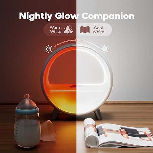 Miniatura 6 de Dekala Arches - Máquina de sonido calmante para dormir con ruido blanco, despertador con carga inalámbrica, altavoz Bluetooth, luz nocturna para