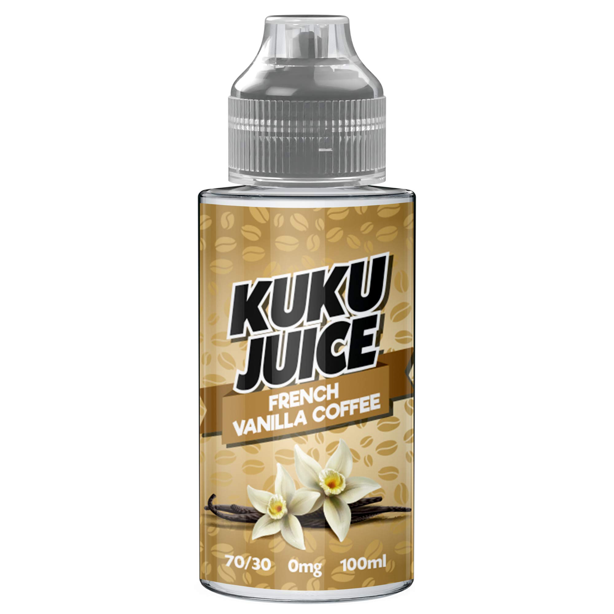 KUKU JUICEE liquid Vanilla coffee vape juice - Crafted with a 70VG/30PG vape liquid Blend - 100ml Shortfill