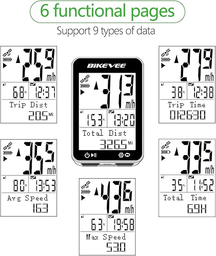 Miniatura 2 de Computadora de bicicleta GPS inalámbrica con arranqueparada automática y retroiluminación automática, IPX7 impermeable odómetro de bicicleta MPH