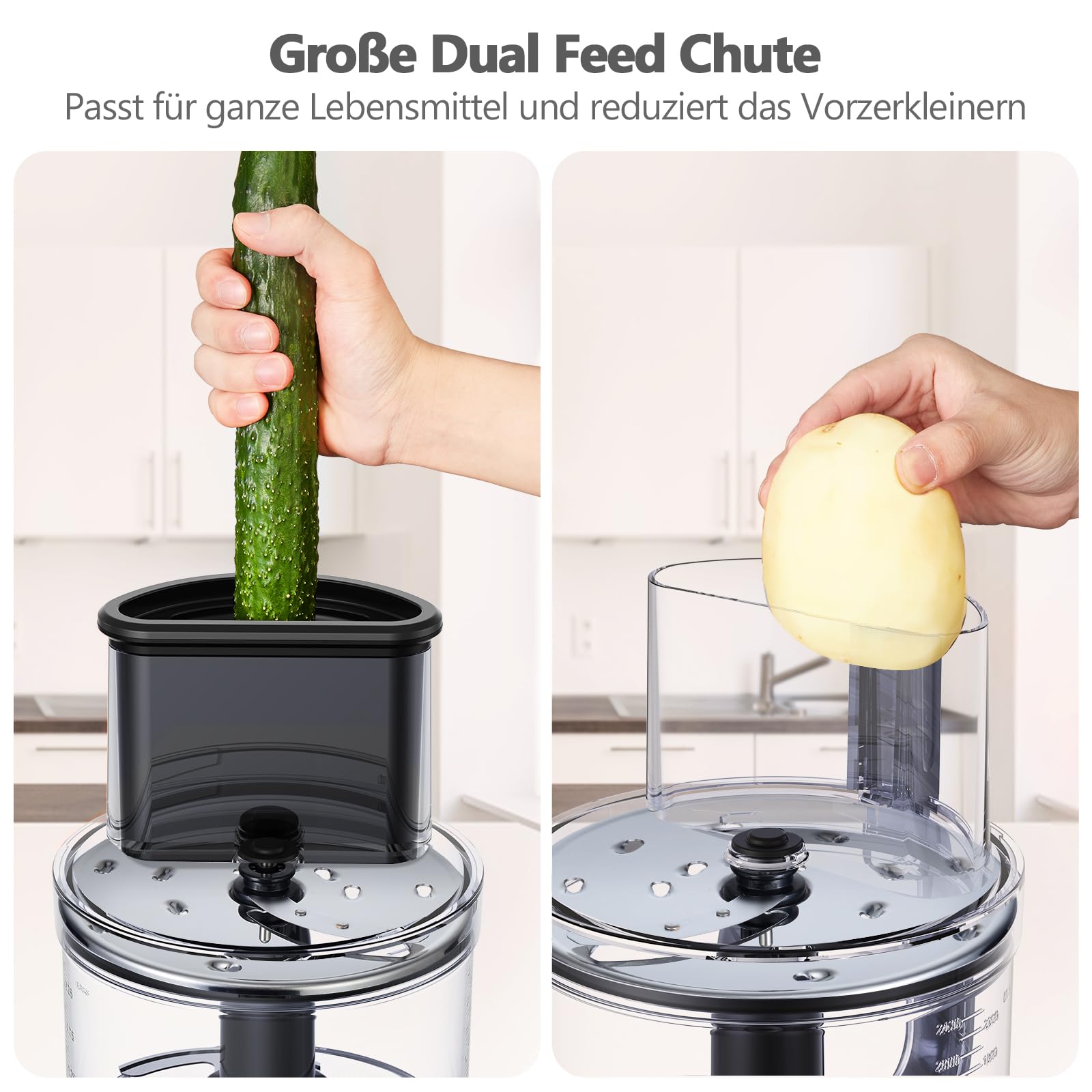 YASHE Multifunktionale Küchenmaschine, 11-in-1 Blender, Mixer, Zerkleinerer, Entsafter und Teigmaschine mit 2,5L Schüssel & 1,5L Mixbehälter, 1300W, 3-Gang, Pulsfunktion, Sicherheitsverriegelung