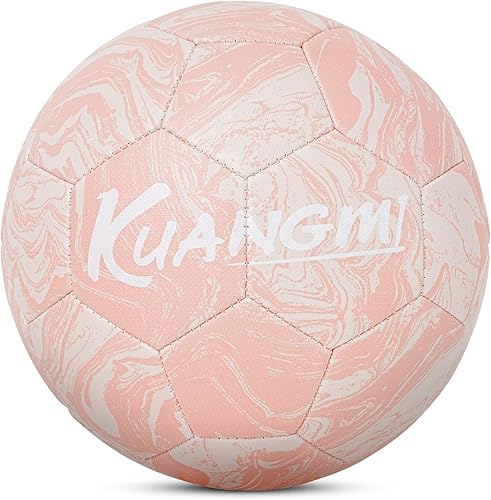 Kuangmi Balón de fútbol, pelota de partido de tamaño oficial 5, jugadores de fútbol para jóvenes, adolescentes y adultos, entrenamiento deportivo al