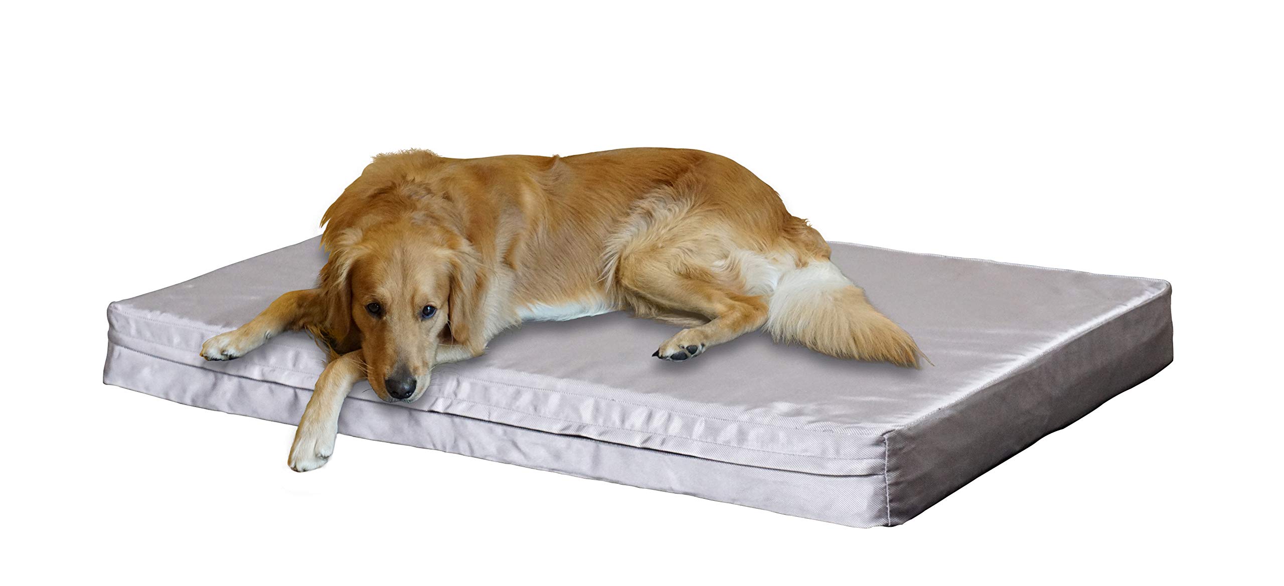 Deluxe Orthopedic Memory Foam Dog Bed Pet Pad with Heavy Duty and Removable Zipper Case + Free Waterproof Dog Bed Liner [Replacement Zipper Covers Available]