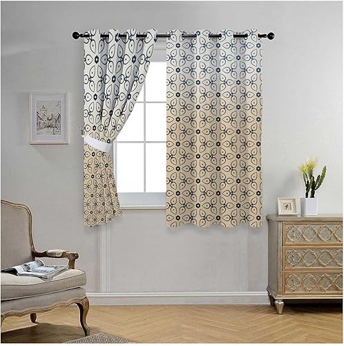 Cortinas para Sala Cortinas para Sala - Cortinas opacas de color crema para puerta de 55 pulgadas de ancho por 55 pulgadas de largo, 2 paneles
