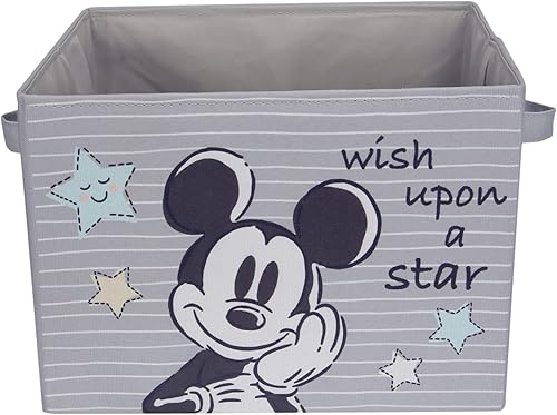 Miniatura 2 de Lambs & Ivy Disney Mickey Mouse - Cesta de almacenamiento plegable, color gris
