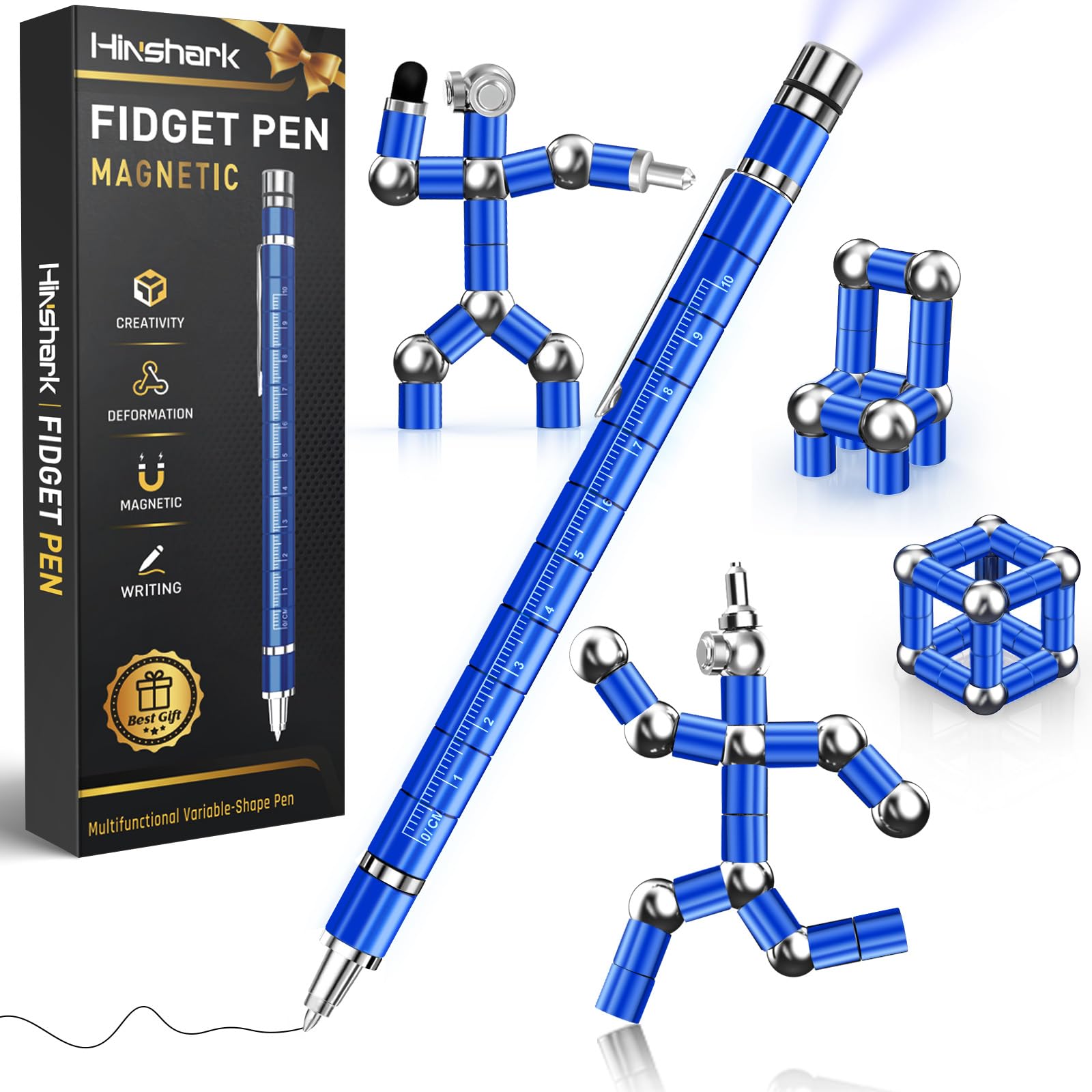 Hinshark Geschenke für Männer, Magnetic Fidget Pen, Vatertagsgeschenk Geburtstagsgeschenk Gadgets Kleine Lustige Männertag Geschenke für Papa Männer Kinder Teenager Opa, Papa Geschenk Vatertag