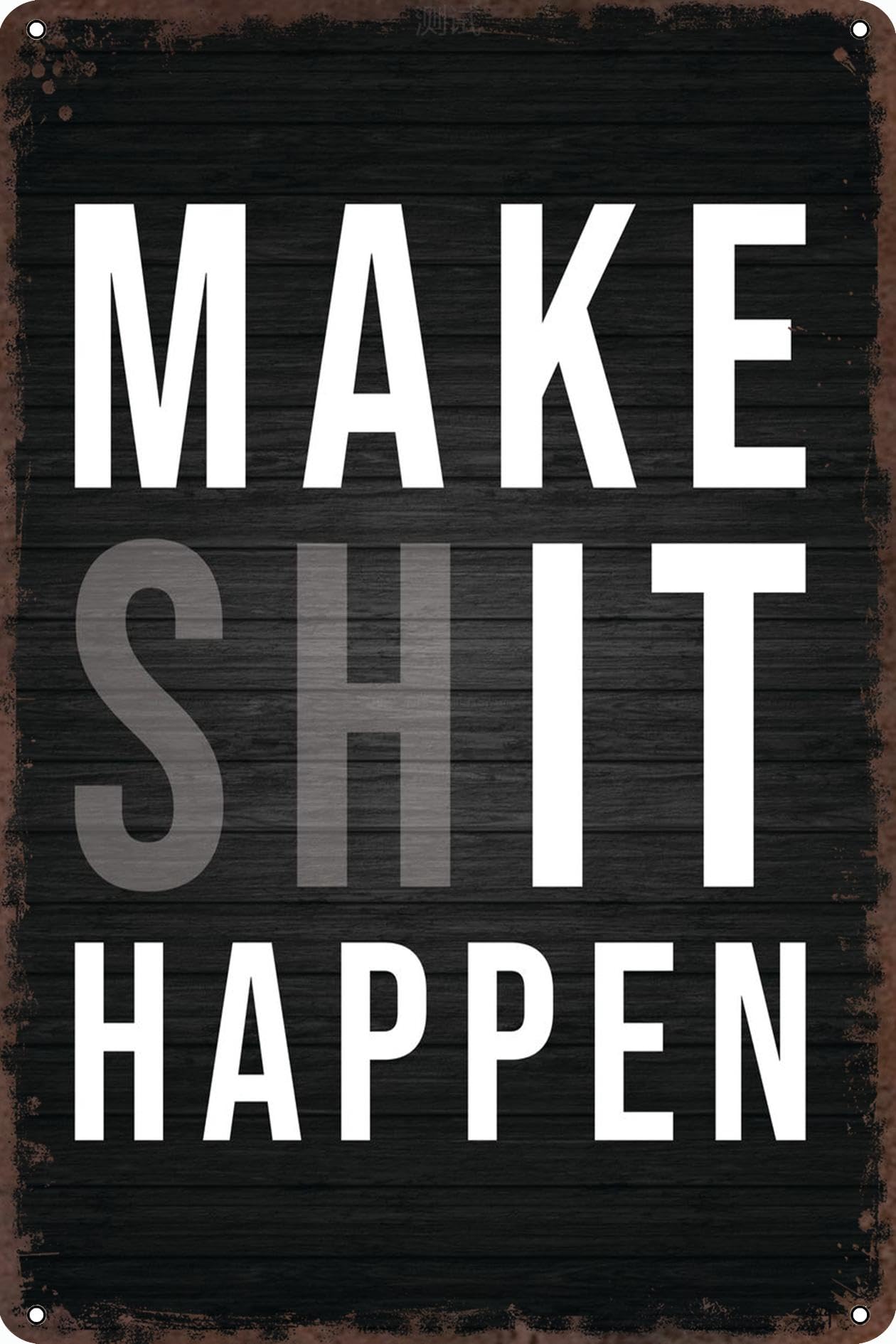 Make Shit Happen Retro Tin Sign for Workout Room Decor Home Gym Decor Motivational Wall Art 8 X 12 Inch