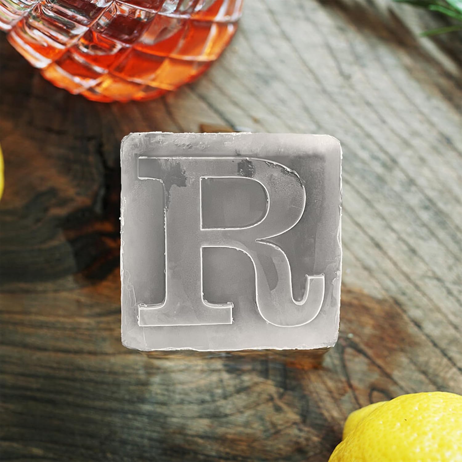 Letter R Monogram Ice Cube Mold Custom Ice Cube Mold 2 Inch Big Initials Silicone Ice Cube Tray Gifts for DAD Gifts for Him