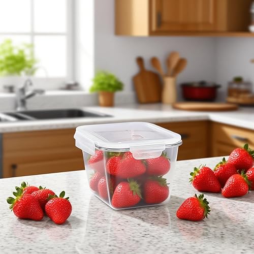 Miniatura 7 de Recipientes grandes de almacenamiento de alimentos de vidrio de 88 onzas, juego de tamaño familiar con tapas de bloqueo, sin BPA y a prueba de