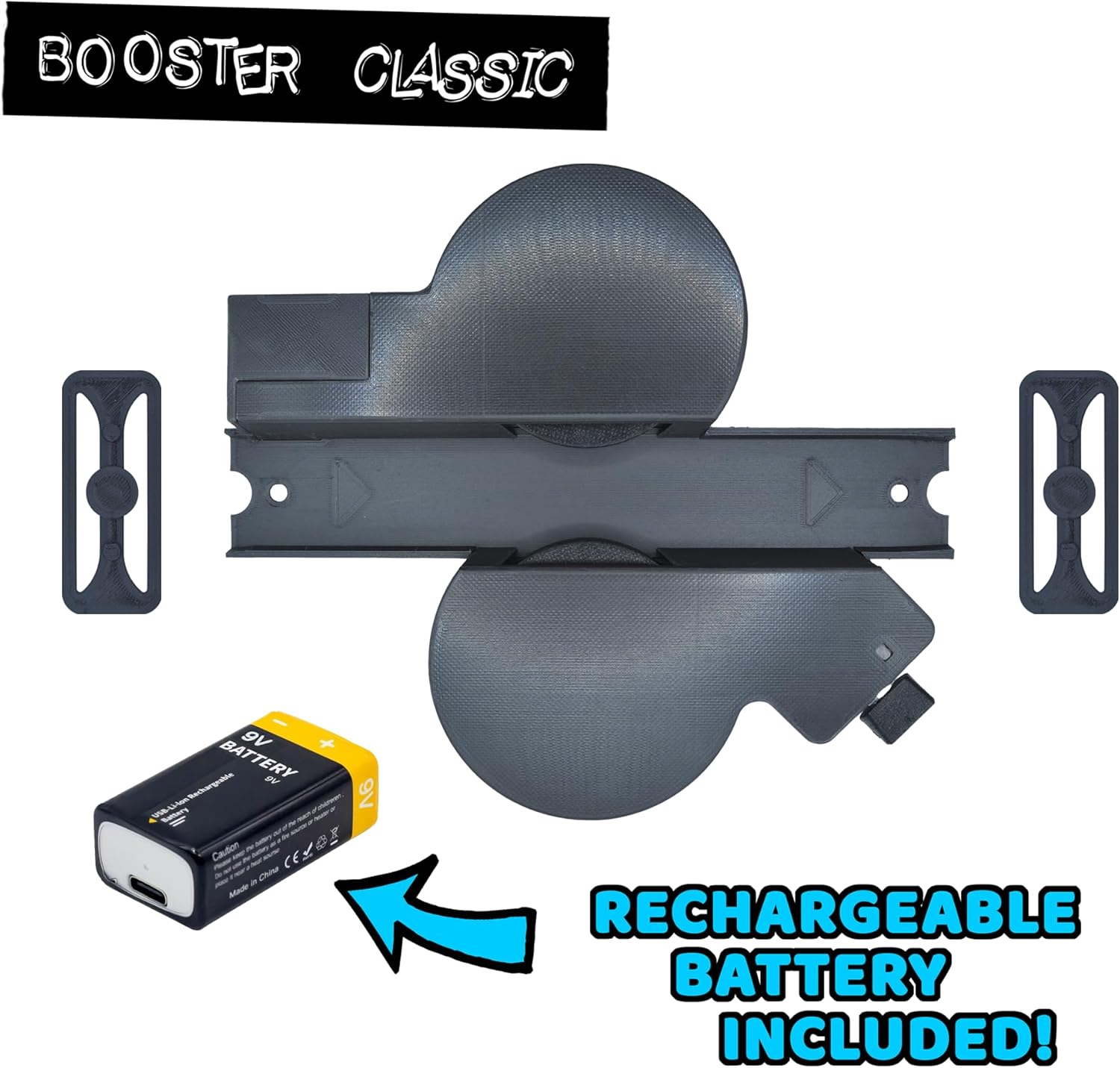 Mike's Makeshop Booster Classic – Quiet, Rechargeable Track Booster Compatible with Hot Wheels (Black)