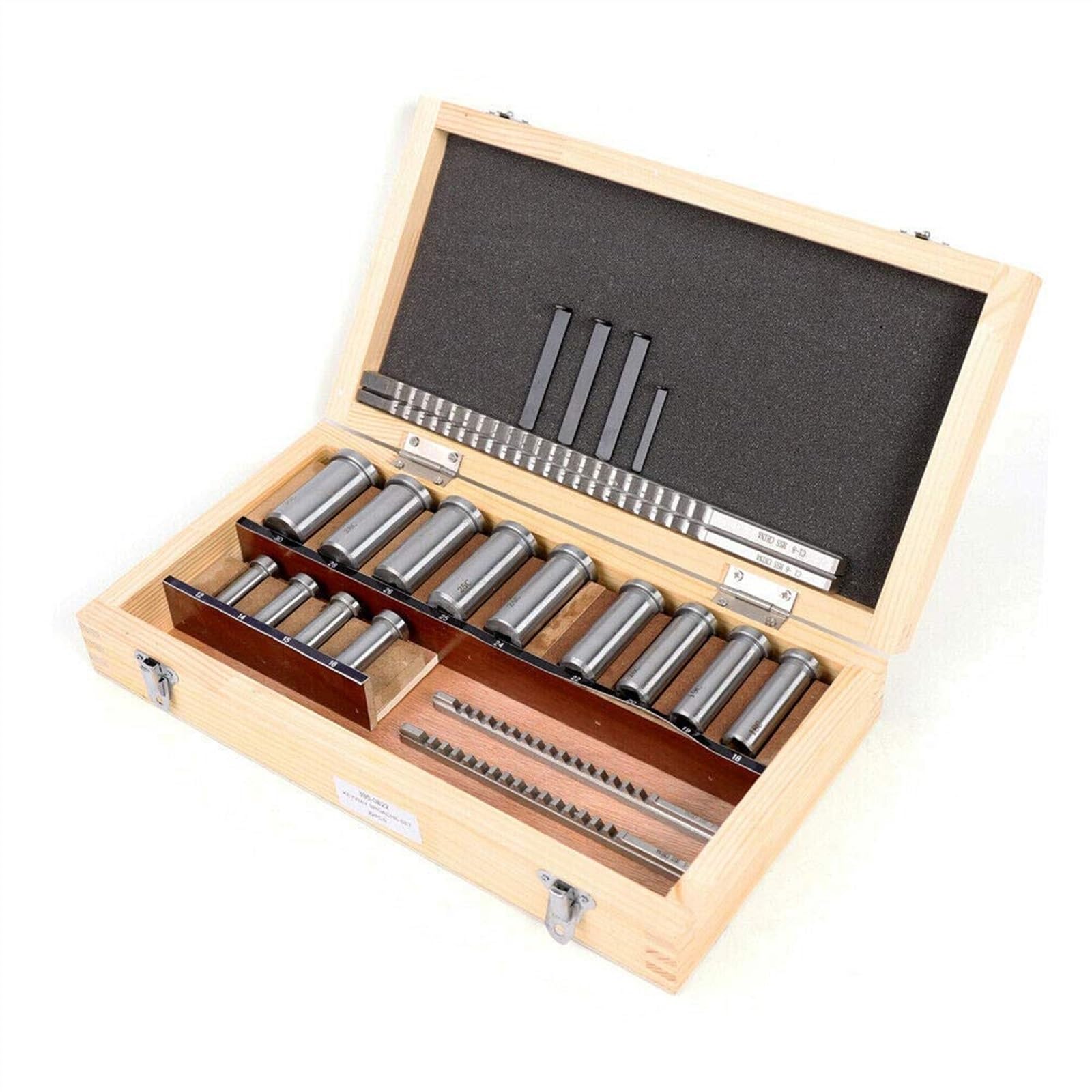 Juegos de brochas para chaveteros Juego de brochas de chavetero de 22 piezas, juegos de cuñas de buje con cuello en caja ajustada, herramientas industriales de metalurgia de Material de acero de alta