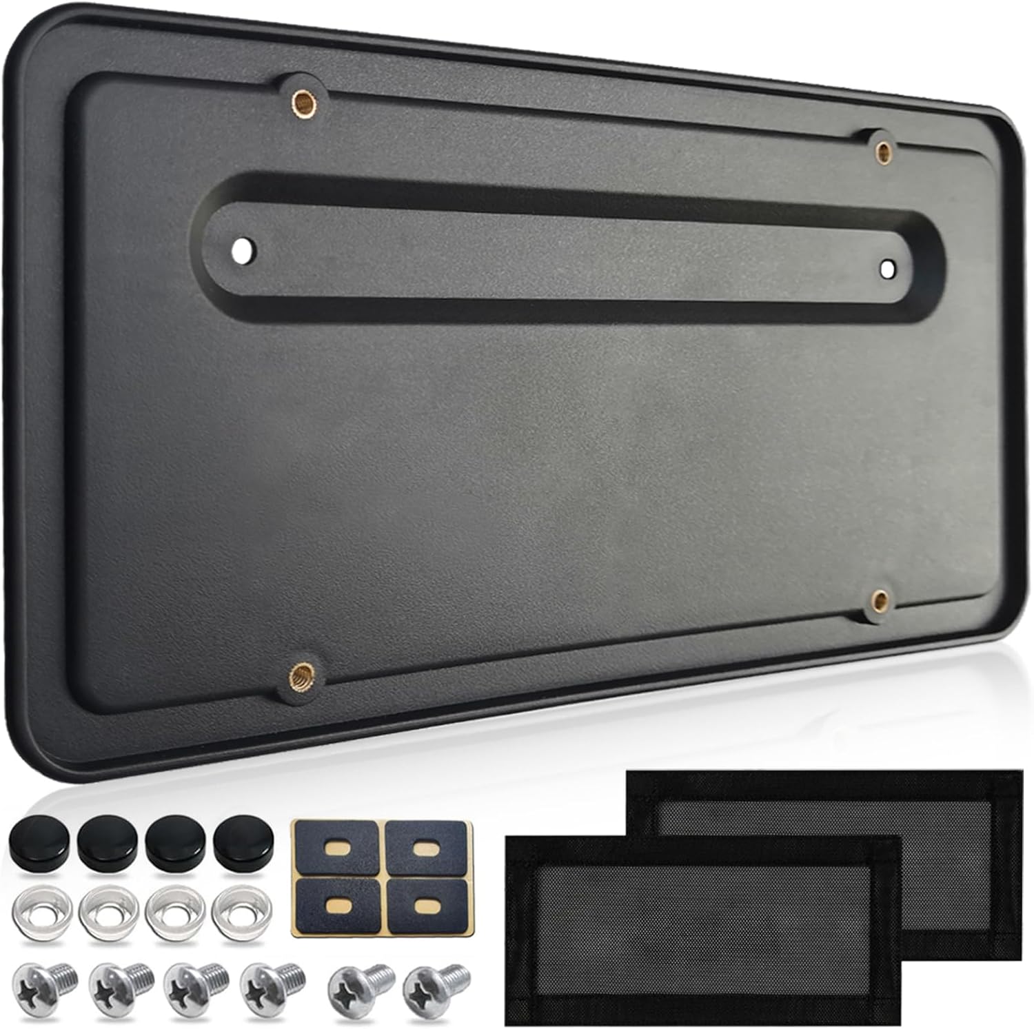 Rear License Plate Holder for Tesla Model Y and Model 3, Back License Plate Bracket Frames with Screws and Backseat Air Vent Cover, Rear Plate Mounting Kit