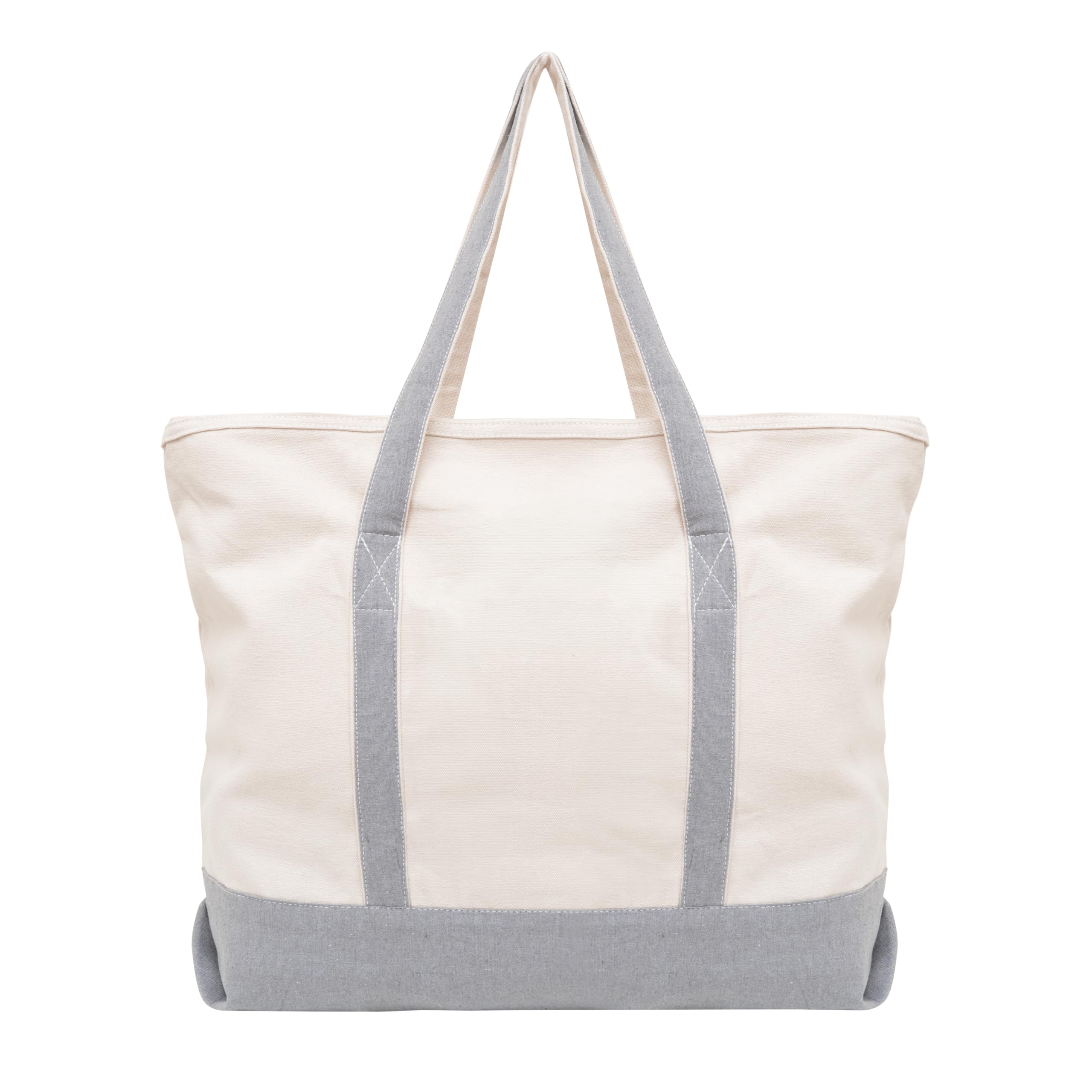 Amazon.com: Gray Canvas Zippered Tote Bag - 22 Inches, Heavy
