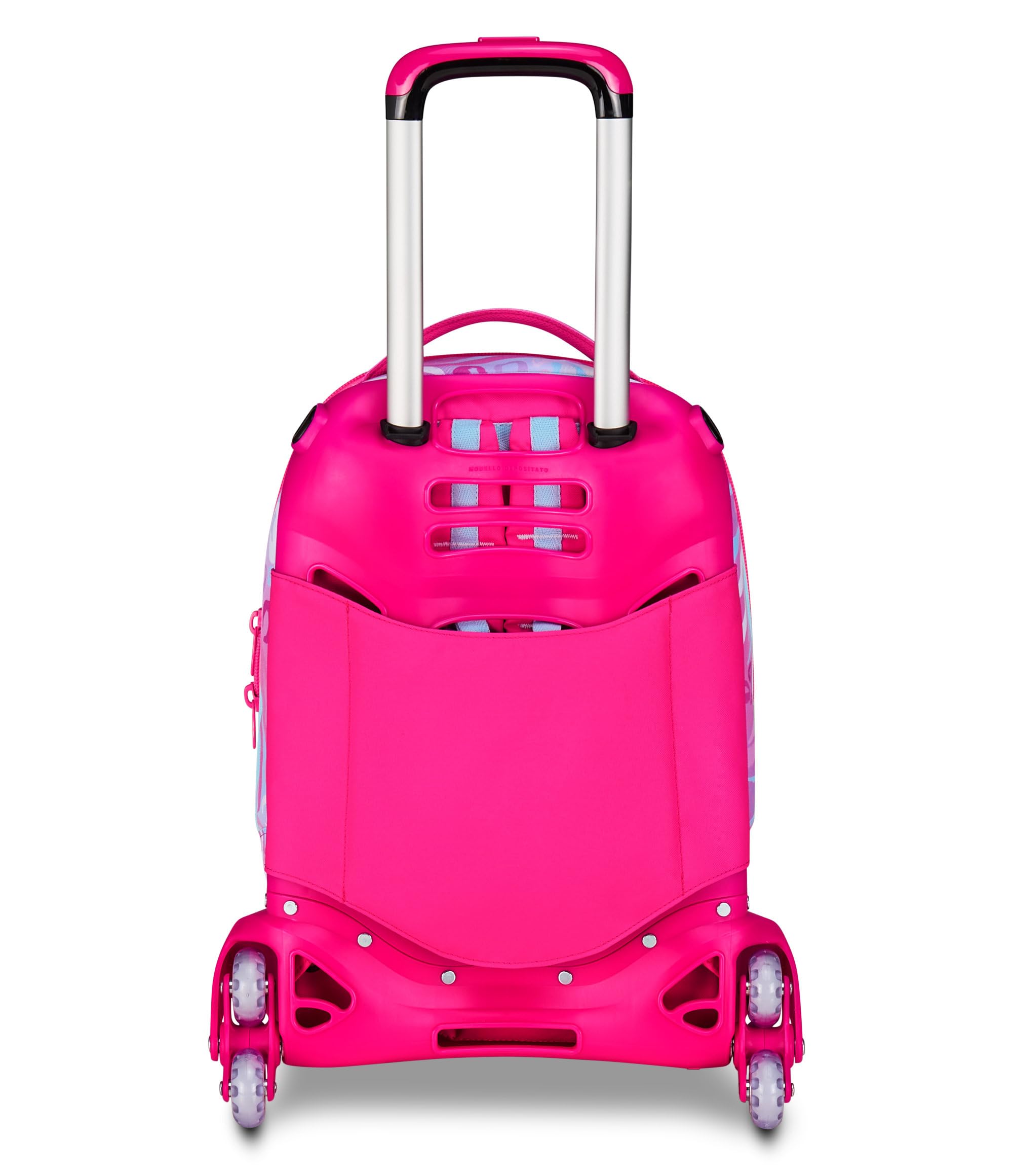SJ GANG STYLE JAM GANG Trolley Scuola Jack 3 Ruote Plushy Rabbit, Fucsia, 3 in 1, Zaino Triplo Uso con Carrello Sganciabile, 33 L, Zaino Scuola Elementare, Zaino Bambina