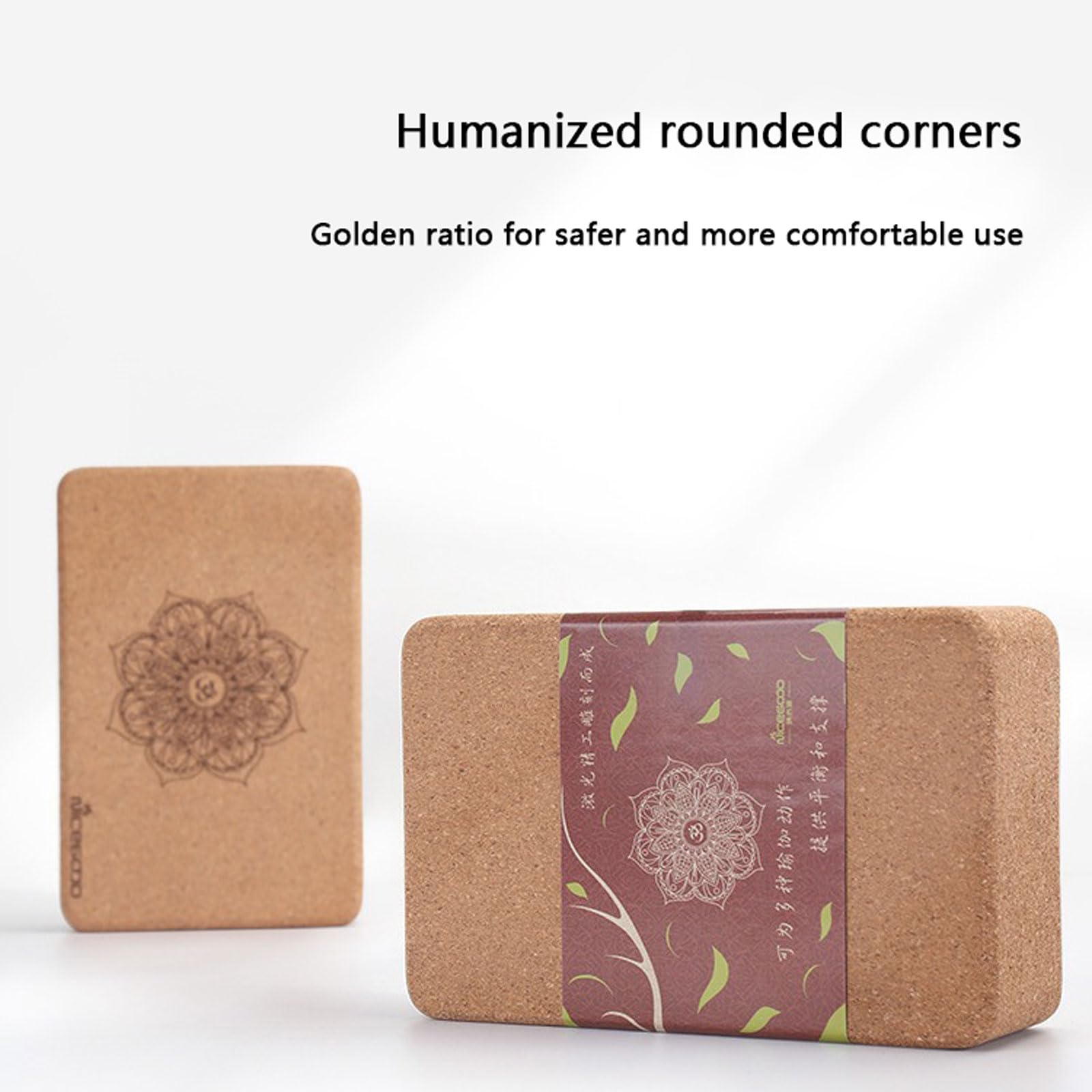 Yoga Block Kork 2er Set Erwachsene Yogablock robust & leicht Korkblock Yoga Zubehör umweltfreundlich für Übung,Pilates Training,Stretching,Meditation 22.5 * 14.9 * 7.4CM