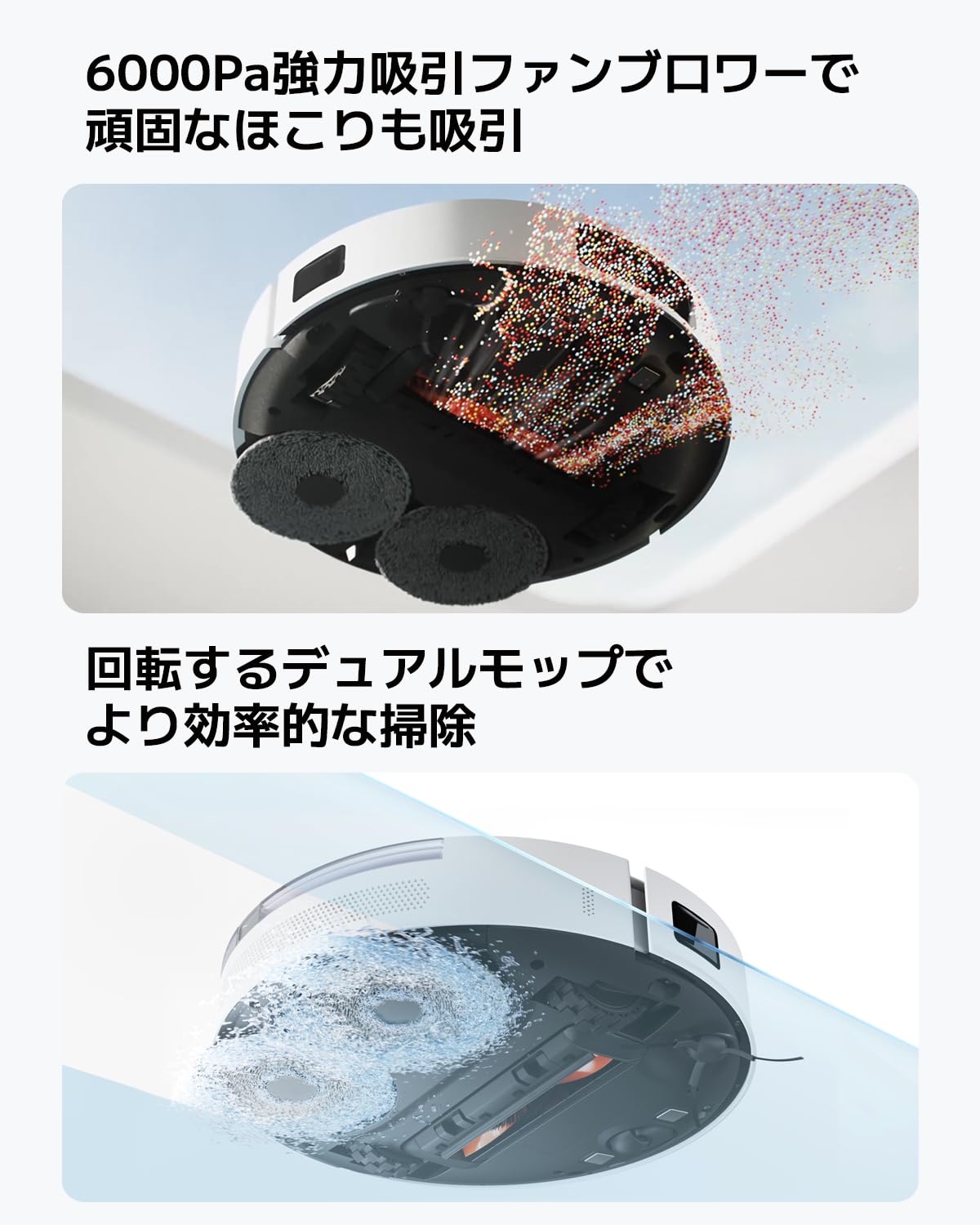 xiaomi(シャオミ) S20+ ロボット掃除機 2-in-1吸引・水拭き 6000Pa