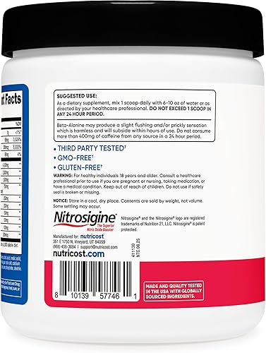 Vista 16 de Nutricost Polvo complejo pre-entrenamiento (30 porciones, frambuesa azul) - Suplemento pre-entrenamiento con beta-alanina, taurina y aminoácidos