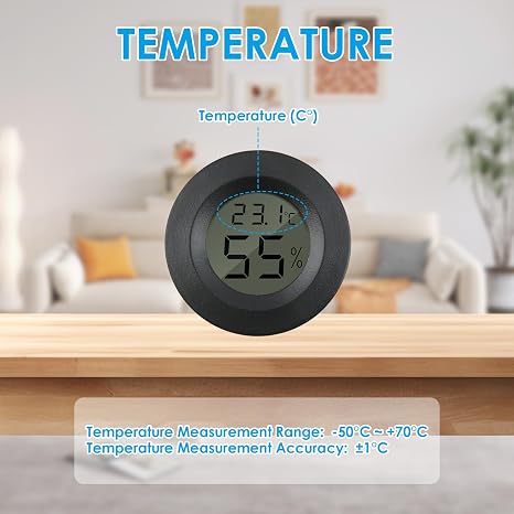 3 Hygrometer Thermometer, Round Digital Humidity Meter for Room Home