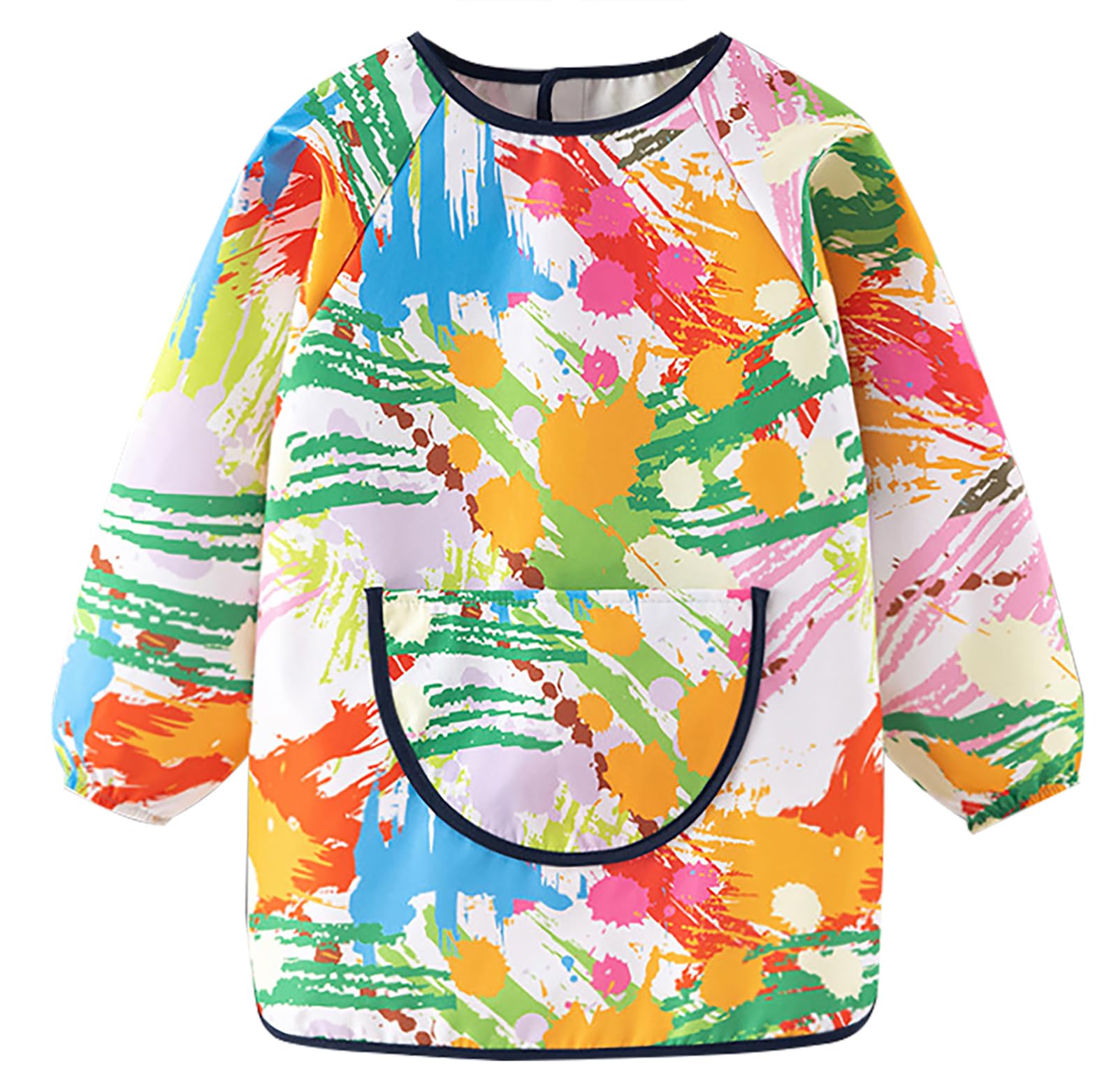 Heyjoin Kids Waterproof Art Smock Graffiti Painting Apron with Long Sleeves for Toddlers & Children (Stripe-S)