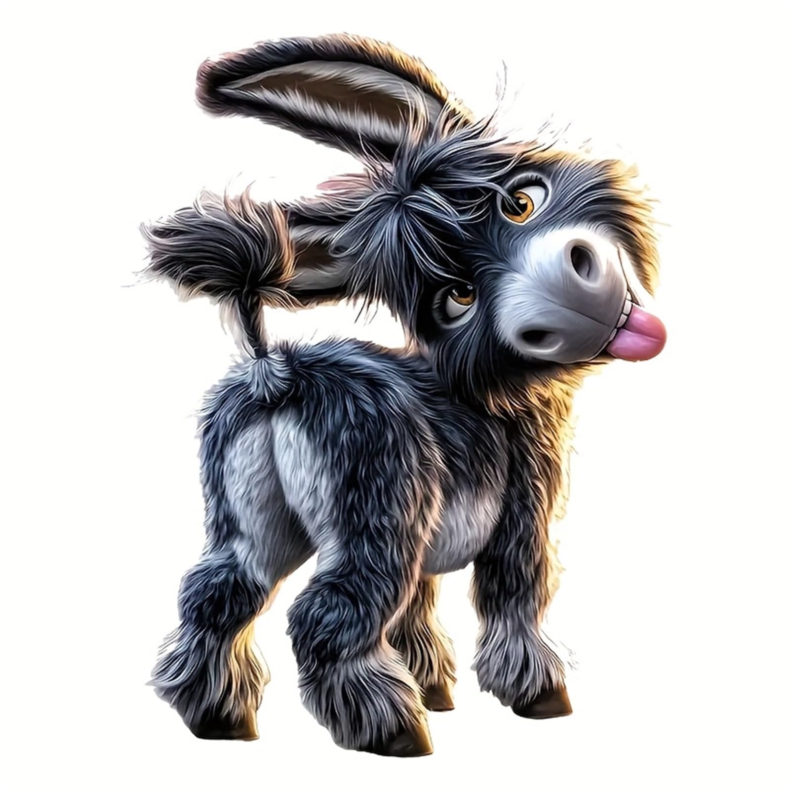 Motohmhavn One Color Cute Quirky Donkey Waterproof Decals, Universal Stickers For Car, Motorcycle, Truck, Laptop, Phone, Bottle, Wall Cup