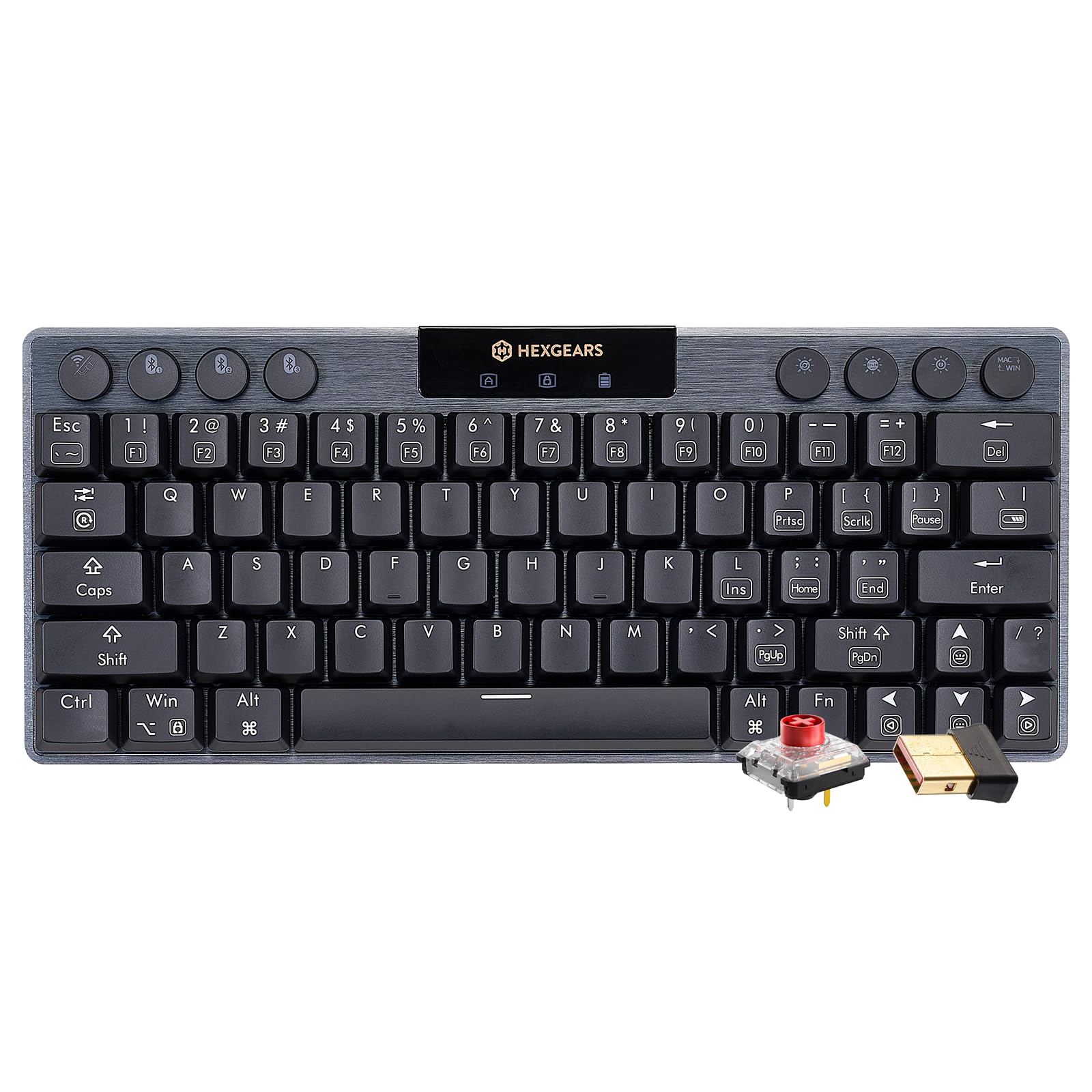 Hexgears A1 Low Profile Wireless Mechanical Keyboard - Linear | Bluetooth 5.0/2.4GHz/Usb…