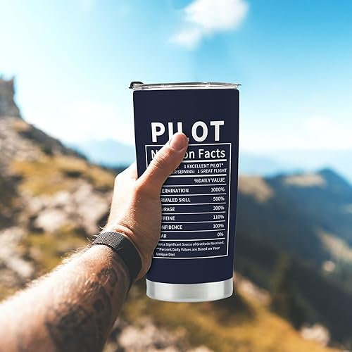 Miniatura 4 de Lengchuan Regalos de piloto, regalos de aviación, regalos de piloto para hombres de aviación, vaso de piloto para hombres pilotos de 20 onzas, taza